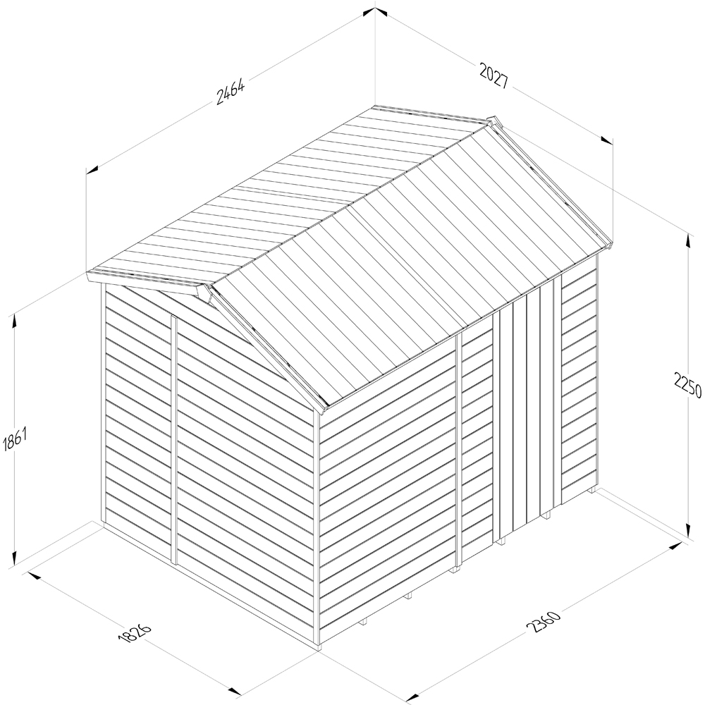 Forest Garden Timberdale 8 x 6ft Reverse Apex Garden Shed Image 9
