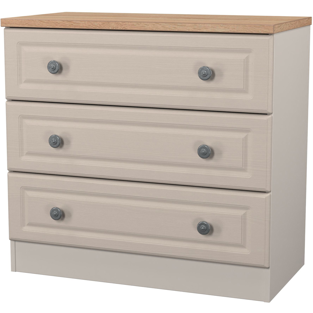 Crowndale Norfolk 3 Drawer Kashmir Ash and Bardolino Oak Chest of Drawers Ready Assembled Image 3