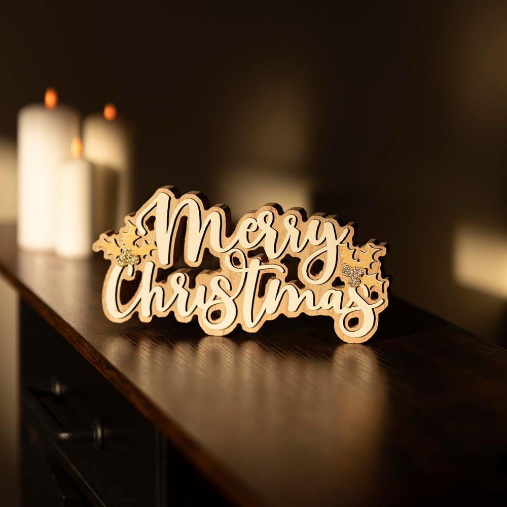 Marco Paul Small Merry Christmas Word Decoration Image 3
