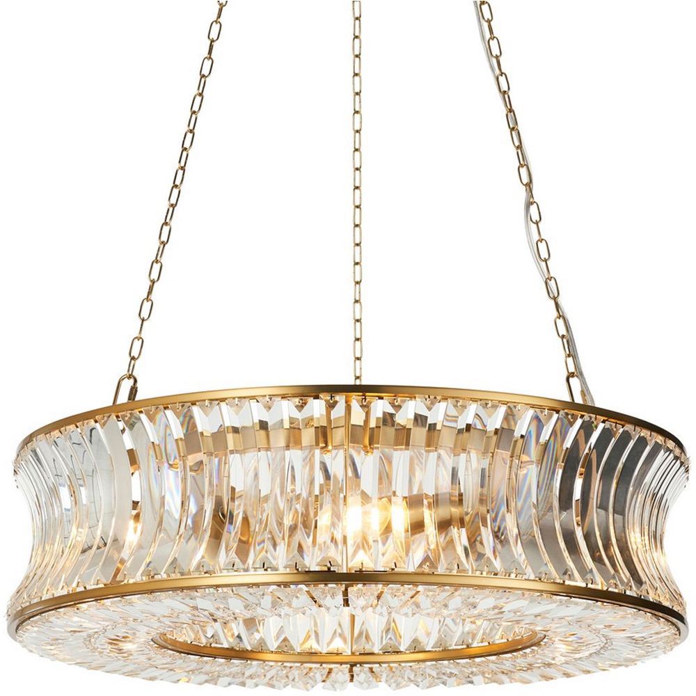 Merano Vittoria Warm Brass Plate Clear Glass Pendant Ceiling Light Image 4