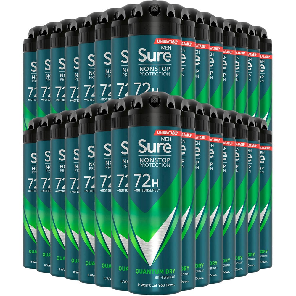 Sure Men 72H Non-Stop Protection Anti-Perspirant Quantum Dry Deodorant 150ml 30 Pack Image 1