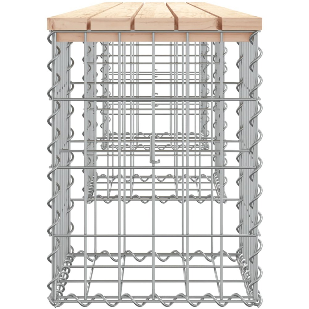 vidaXL Natural Solid Pine Wood Gabion Design Garden Bench 203 x 31 x 42cm Image 4