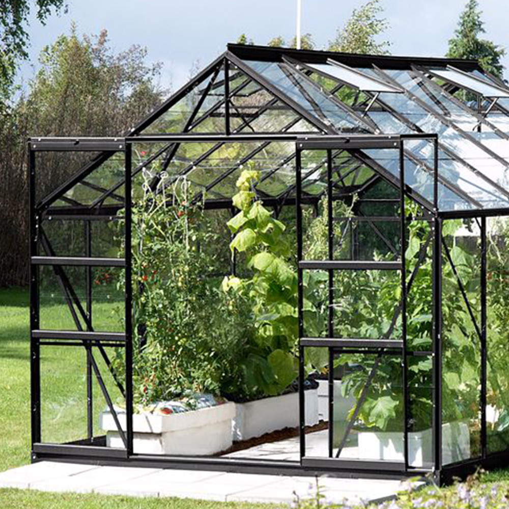 Vitavia Jupiter 9900 Black Frame Horticultural Glass 8 x 12ft Greenhouse Image 3