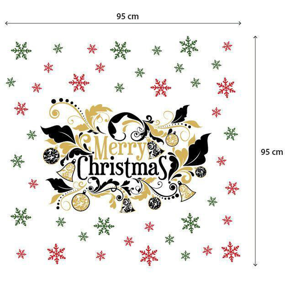 Walplus Merry Christmas and Colourful Snowflakes Self Adhesive Wall Sticker 45 Piece Image 5