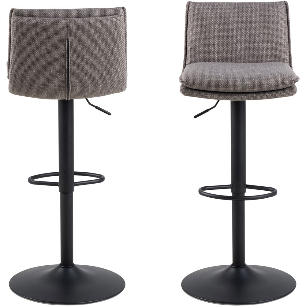 Florence Flynn Light Grey and Brown Swivel Bar Stool Image 3