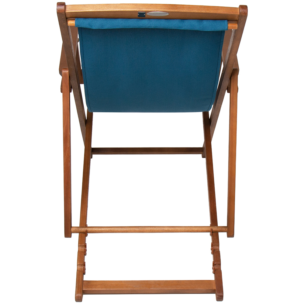 Charles Bentley Teal Wooden Deck Chair Image 5