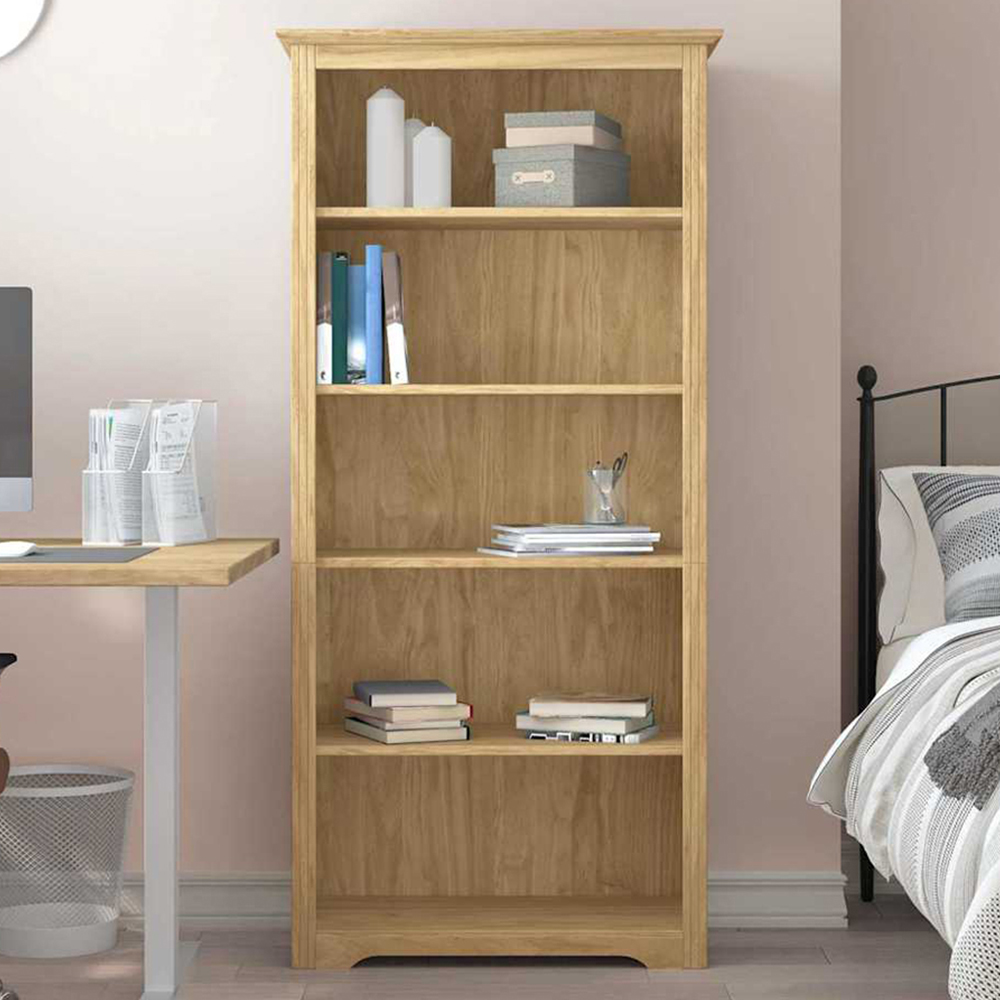 vidaXL Bodo 5 Shelf Honey Brown Bookcase Image 1