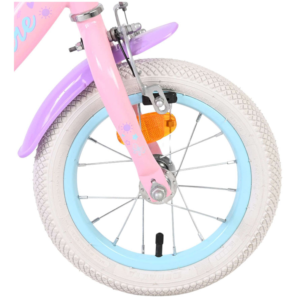 Volare Olivia Kids 12 inch Pink and Purple Bike with Stabilisers and Doll Seat Image 7