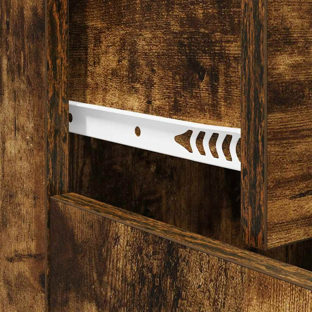 vidaXL 2 Door Single Drawer Smoked Oak Sideboard Image 9