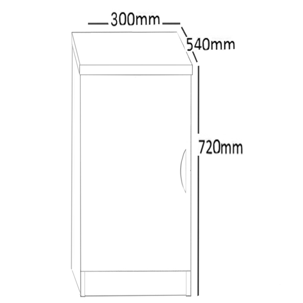 R White Cabinets Single Door Grey Desk Height Cupboard Image 5