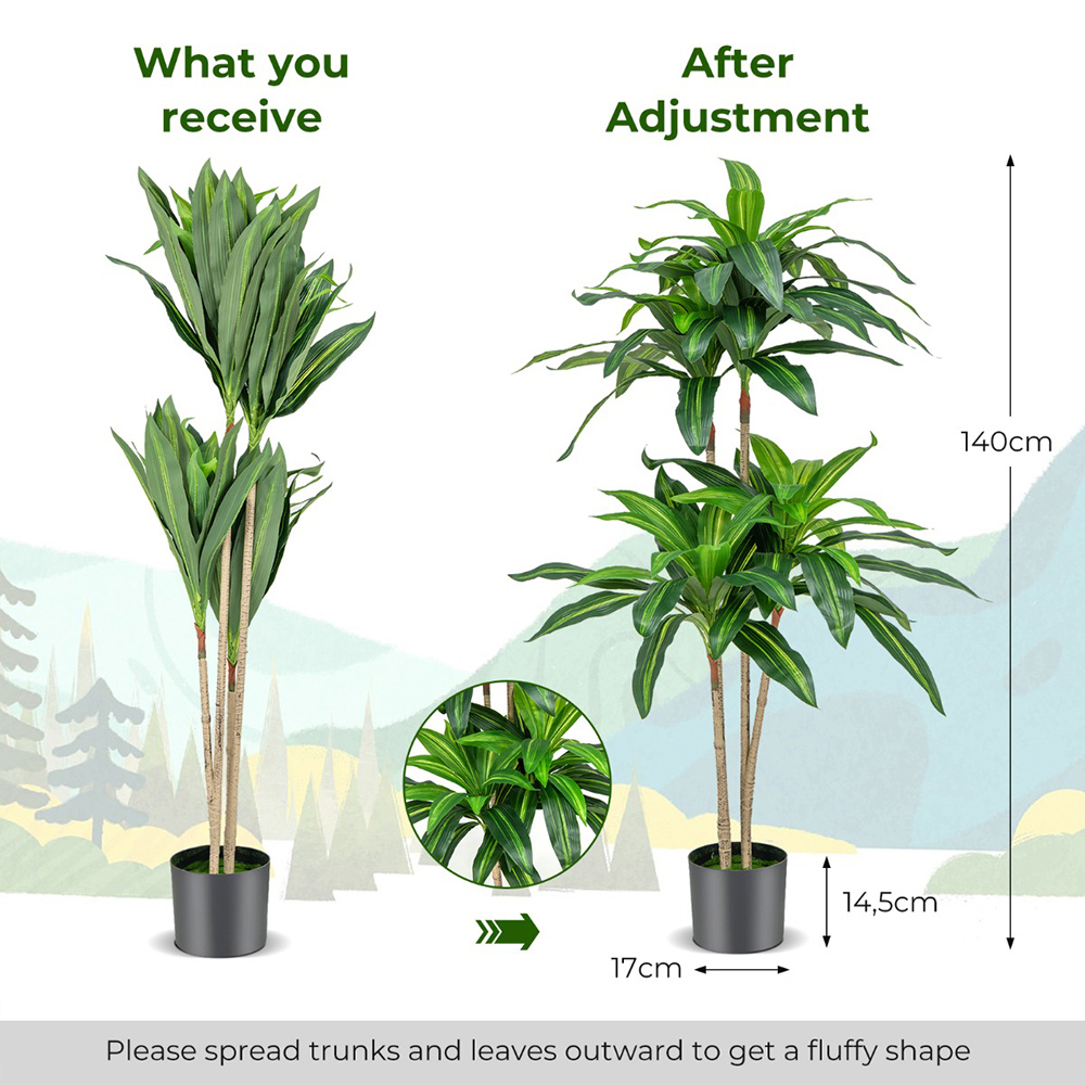 Costway Dracaena Artificial Plant In Pot 5ft Image 9