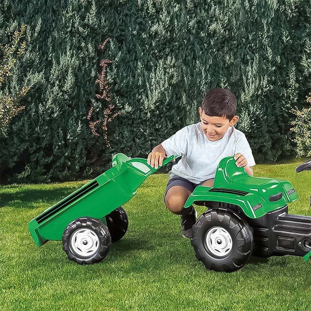 Pedal Operated Tractor and Trailer - Green Image 5