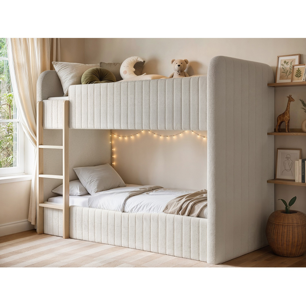 Flair Venna Beige Boucle Upholstered Bunk Bed Image 4