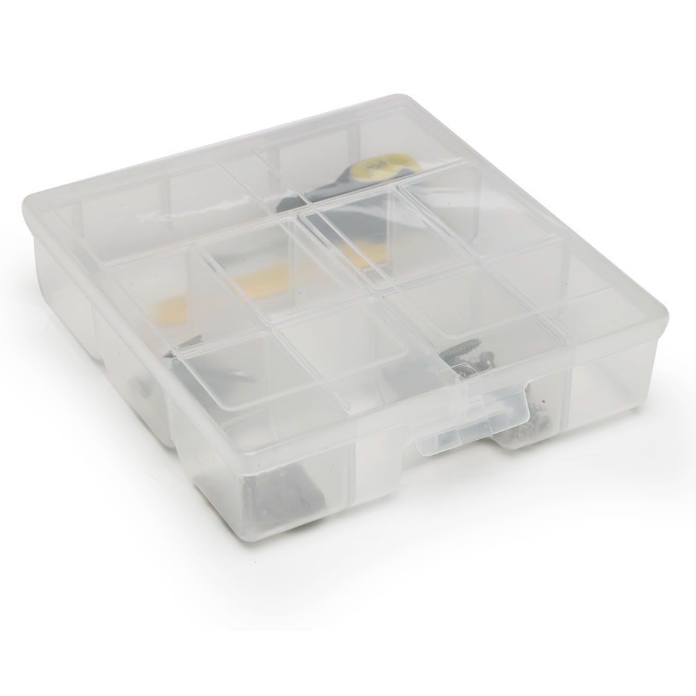 Wilko Small Clear 9 Compartment Organiser Box Image