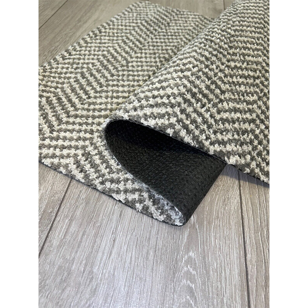 Desire Rugs Herringbone Silver Anti Slip Door Mat 50 x 80cm Image 3