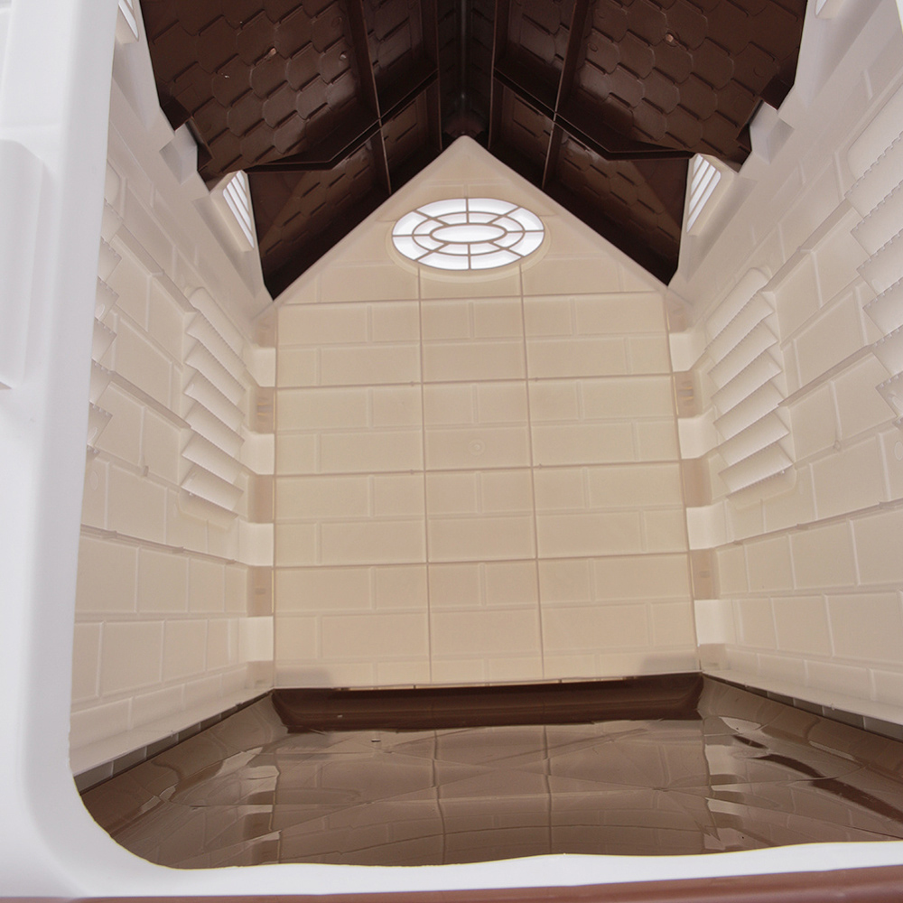 H&O Direct Brown Plastic Kennel with Wire Door 61cm Image 3