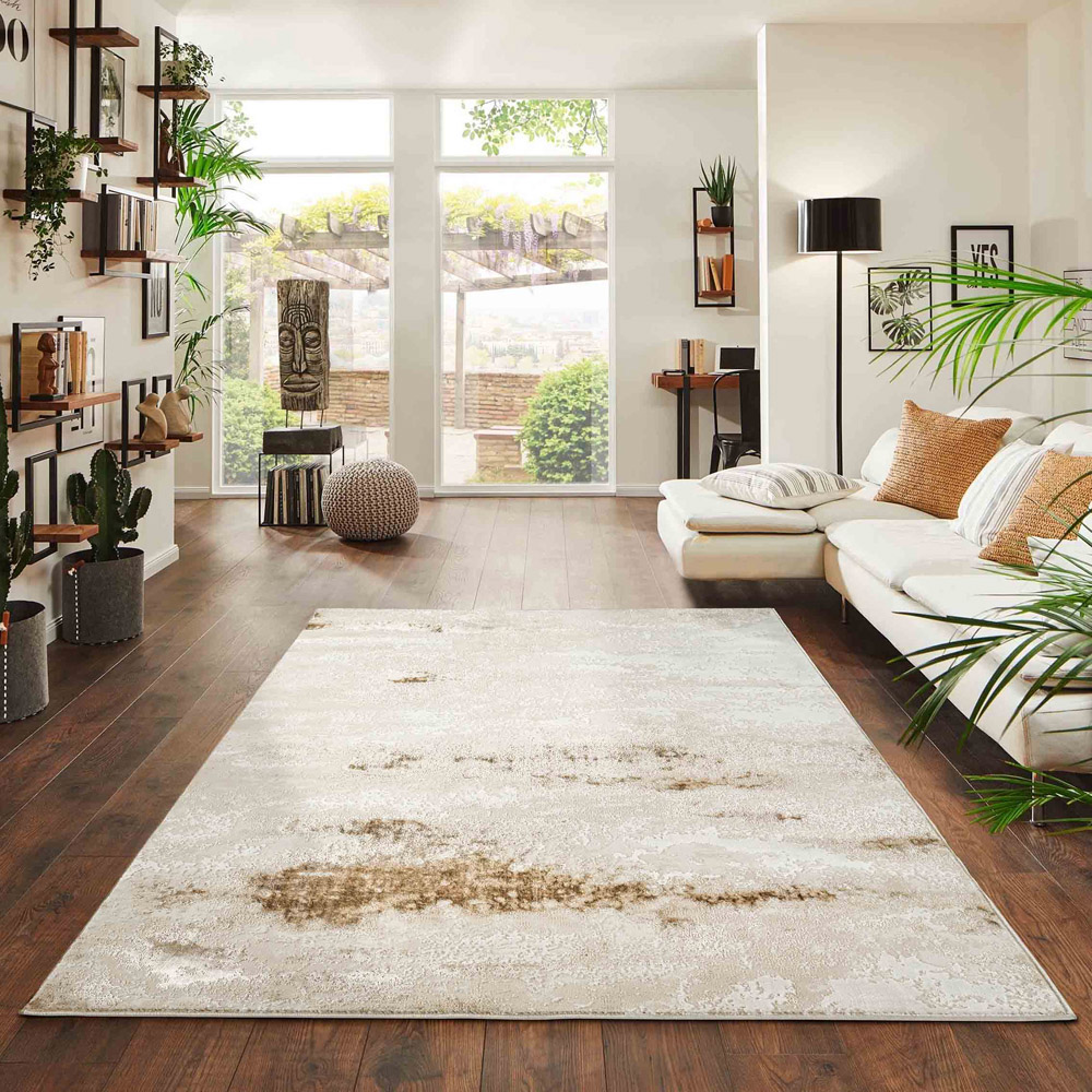 Desire Rugs Onyx Beige Living Room Abstract Area Rug 120 x 170cm Image 2