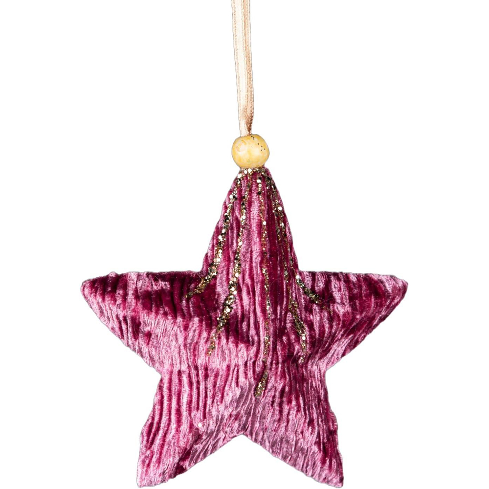 Shatchi Pink Burgundy Star Ornament 3 Pack Image 1