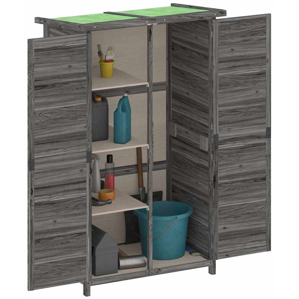 vidaXL 2.9 x 1.7ft Grey Wooden Pent Garden Tool Shed Image 3