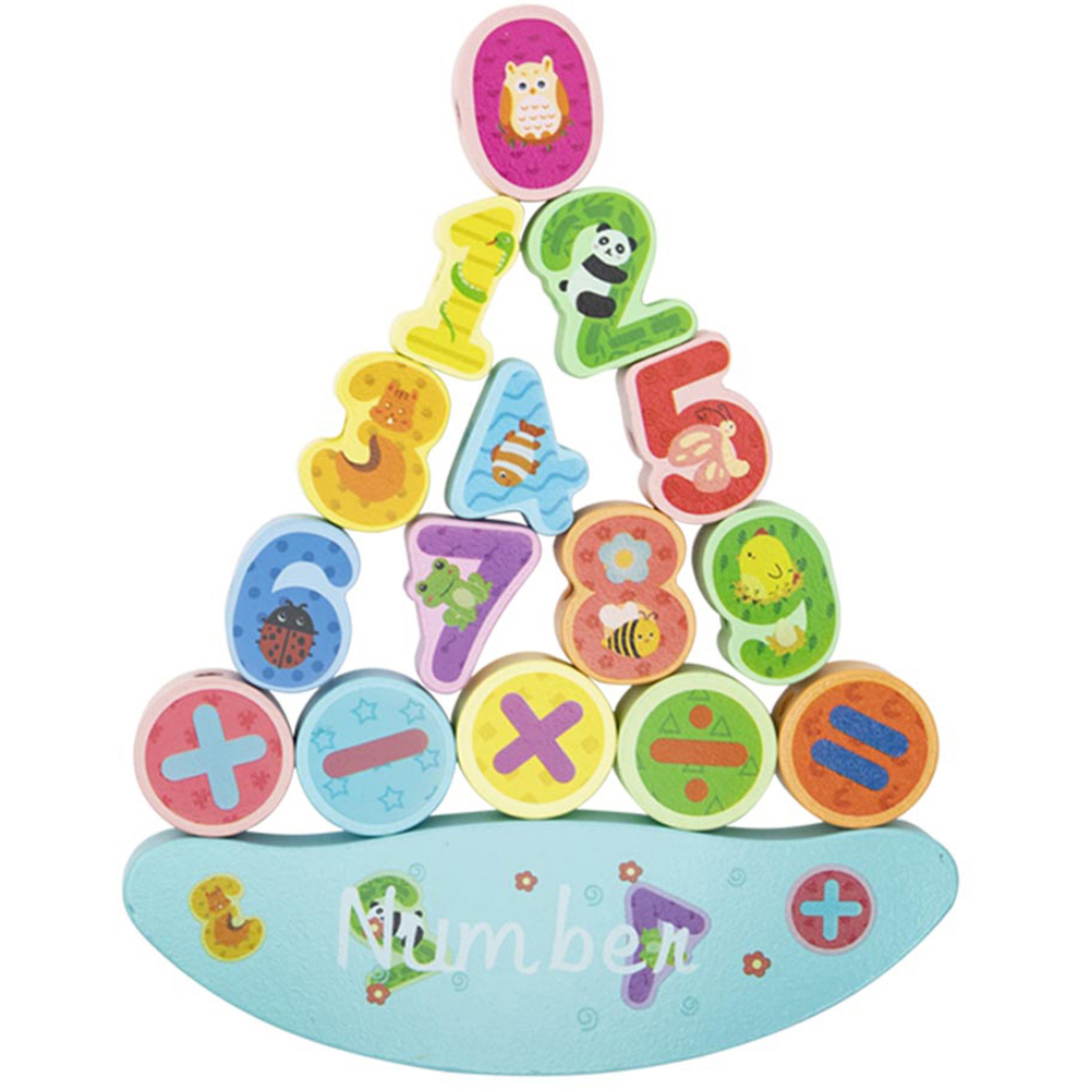 H&O Direct Numbers Wooden Stacking Balance Block Game Image 3