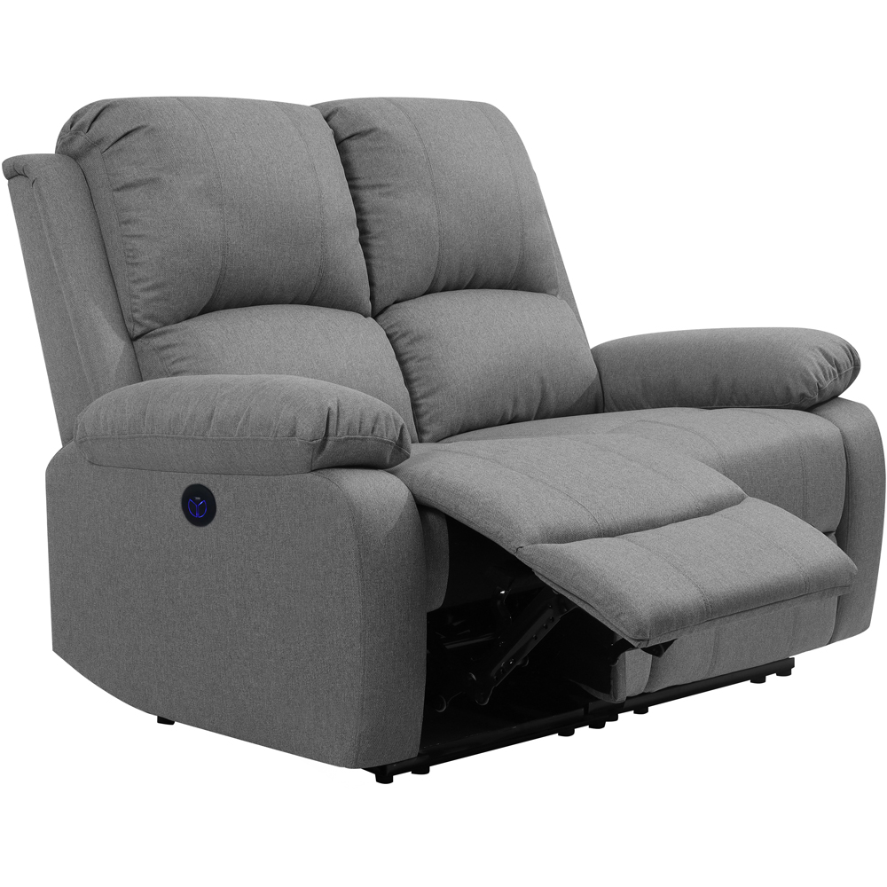 Comfy Living 2 Seater Light Grey Linen Electric Recliner Sofa Image 3