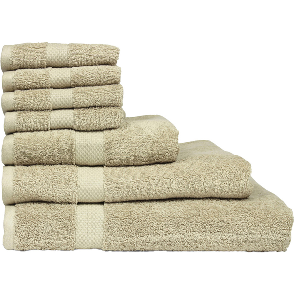 Yard Loft Combed Cotton Oatmeal Towel Bundle with Bath Sheets Set of 7 Image 1
