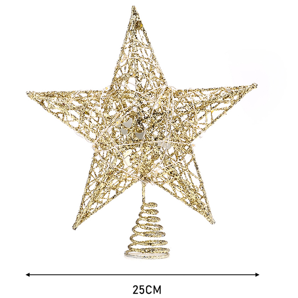 Living and Home Gold Star Christmas Tree Topper Image 9