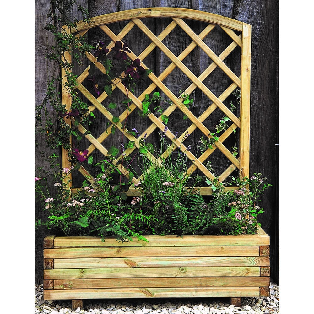 Forest Garden Wooden Outdoor Trellis Toulouse Planter Image 1