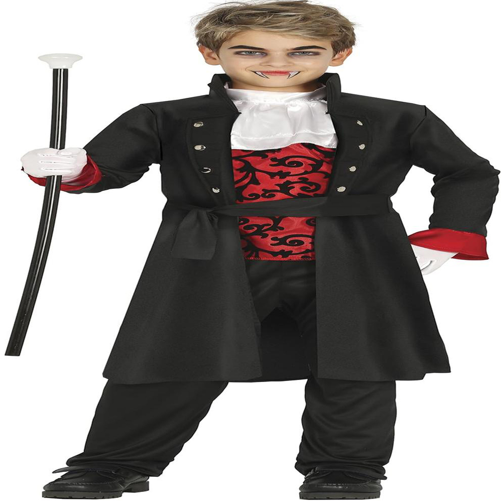 Fiestas Guirca Vampire Kids Black and Red Polyester Halloween Costume 7 to 9 Years Image 2