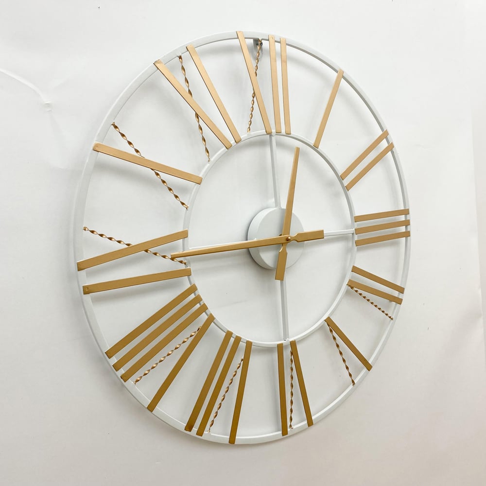 Acacia Home Gold Skeleton Round Wall Clock 60cm Image 3
