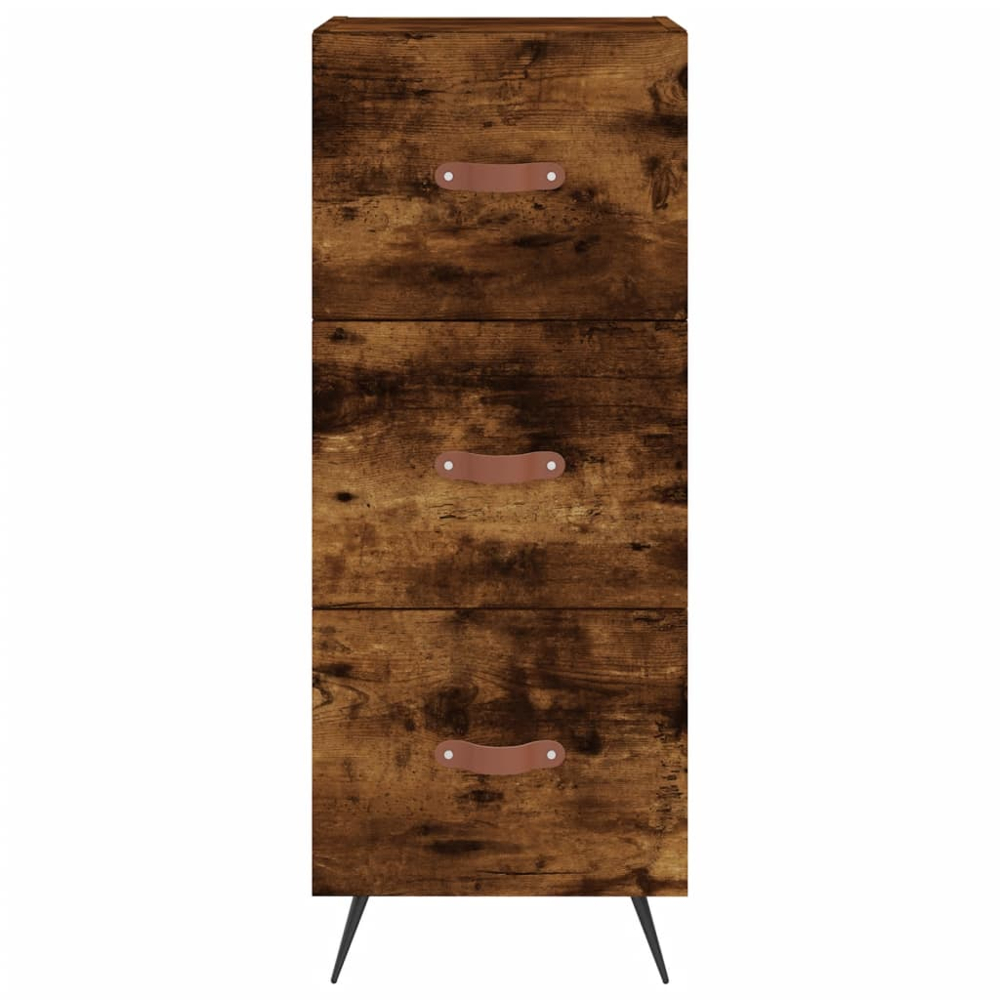 vidaXL Single Door 3 Drawer Smoked Oak Highboard Image 6