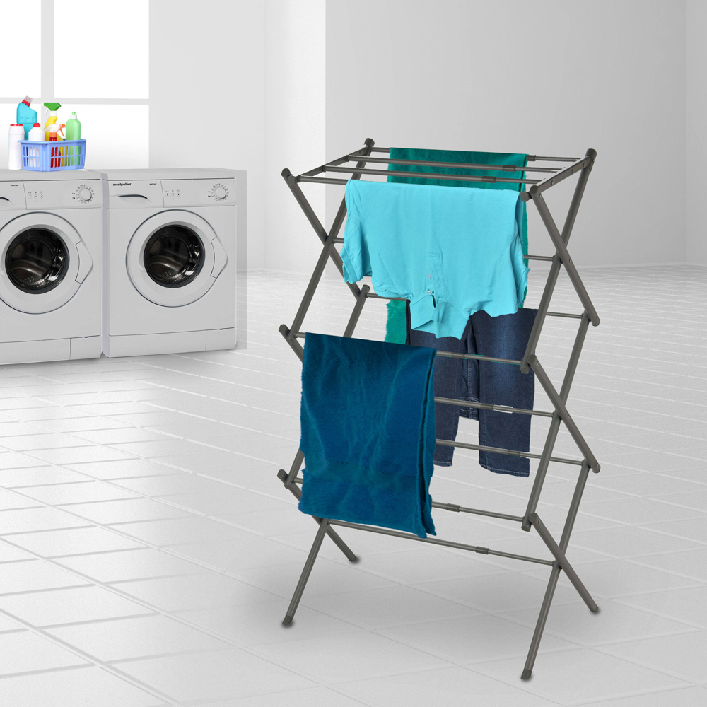OurHouse Anthracite Extending Airer Image 2