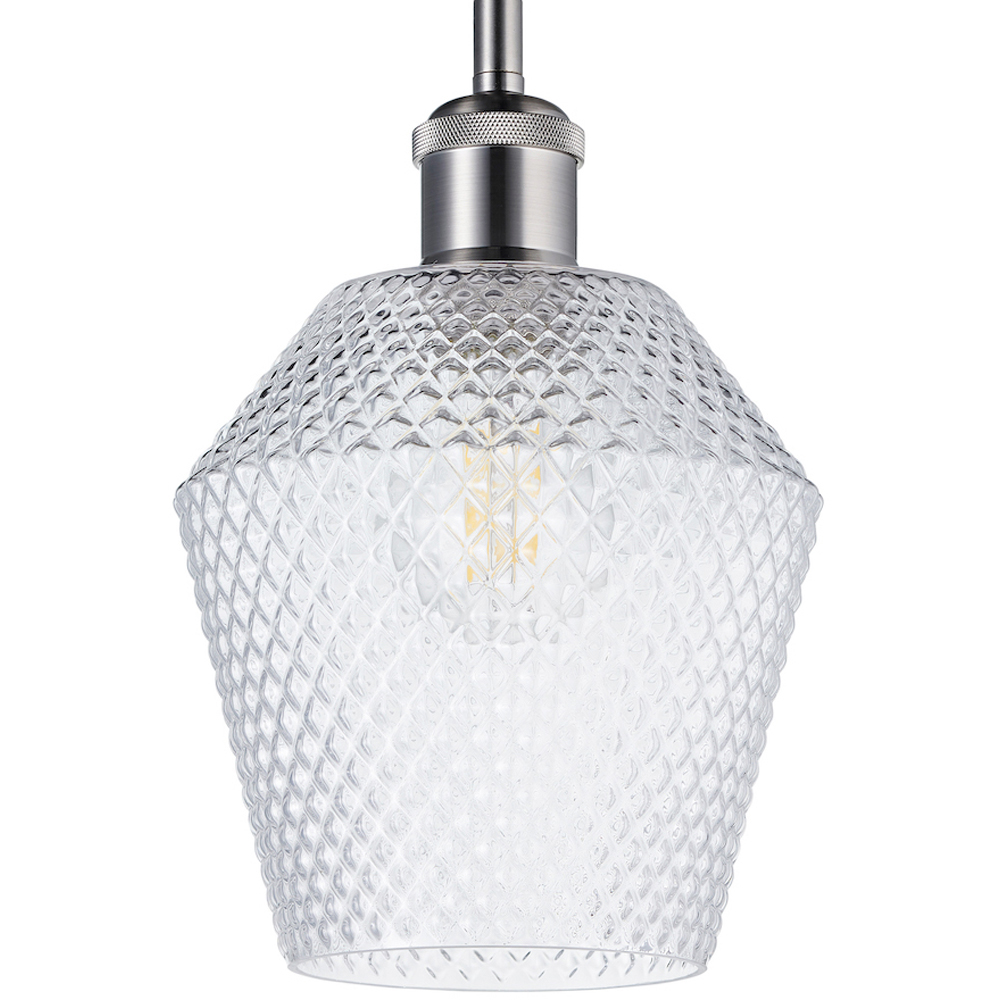 Happy Homewares Clear Glass Compact Diamond Pendant Shade Image 1