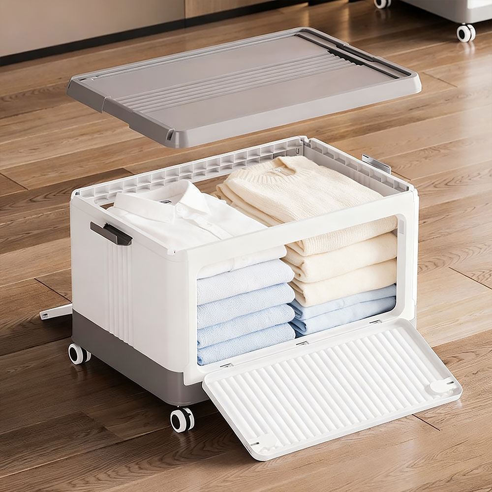 Living and Home 3 Way Access Grey Plastic Storage Box with Wheels 54 x 36cm Image 7