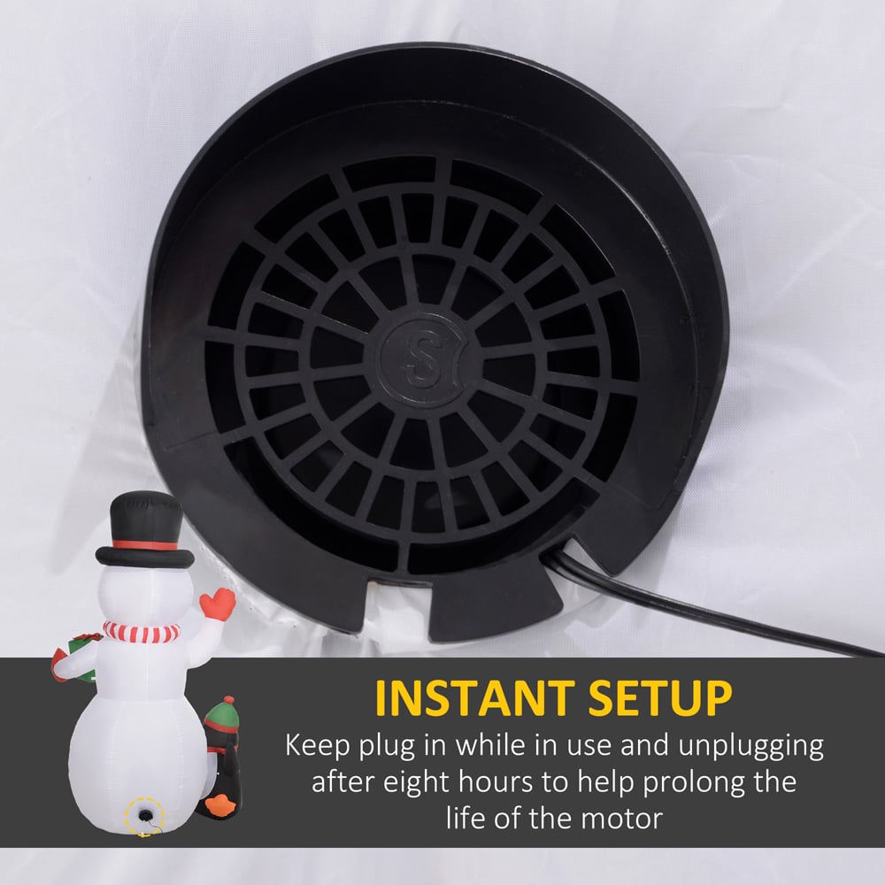 Everglow LED Inflatable Snowman Holding Gift Box with Penguin Christmas Decoration 8ft Image 6