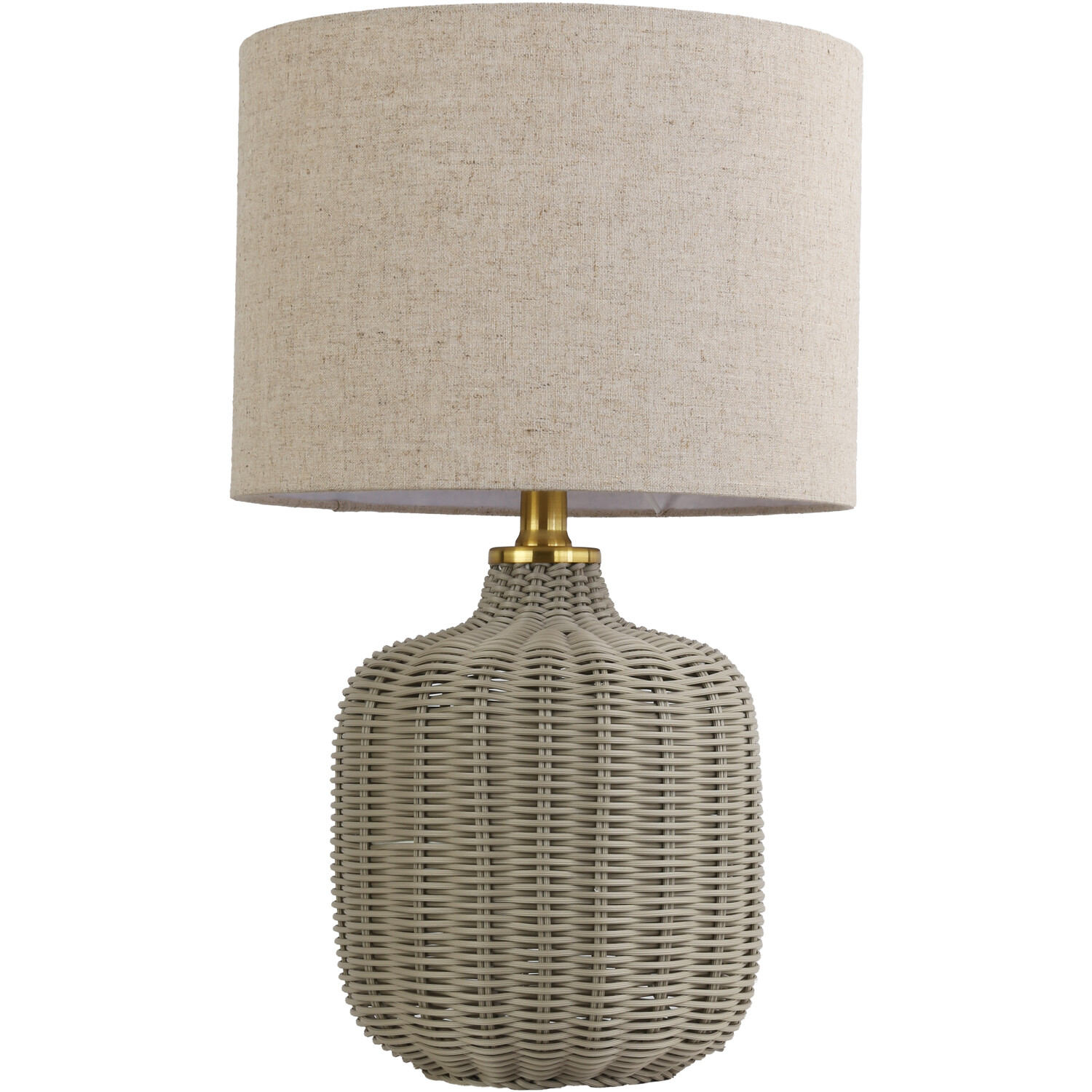Padstow Rattan Effect Table Lamp Grey Image 1