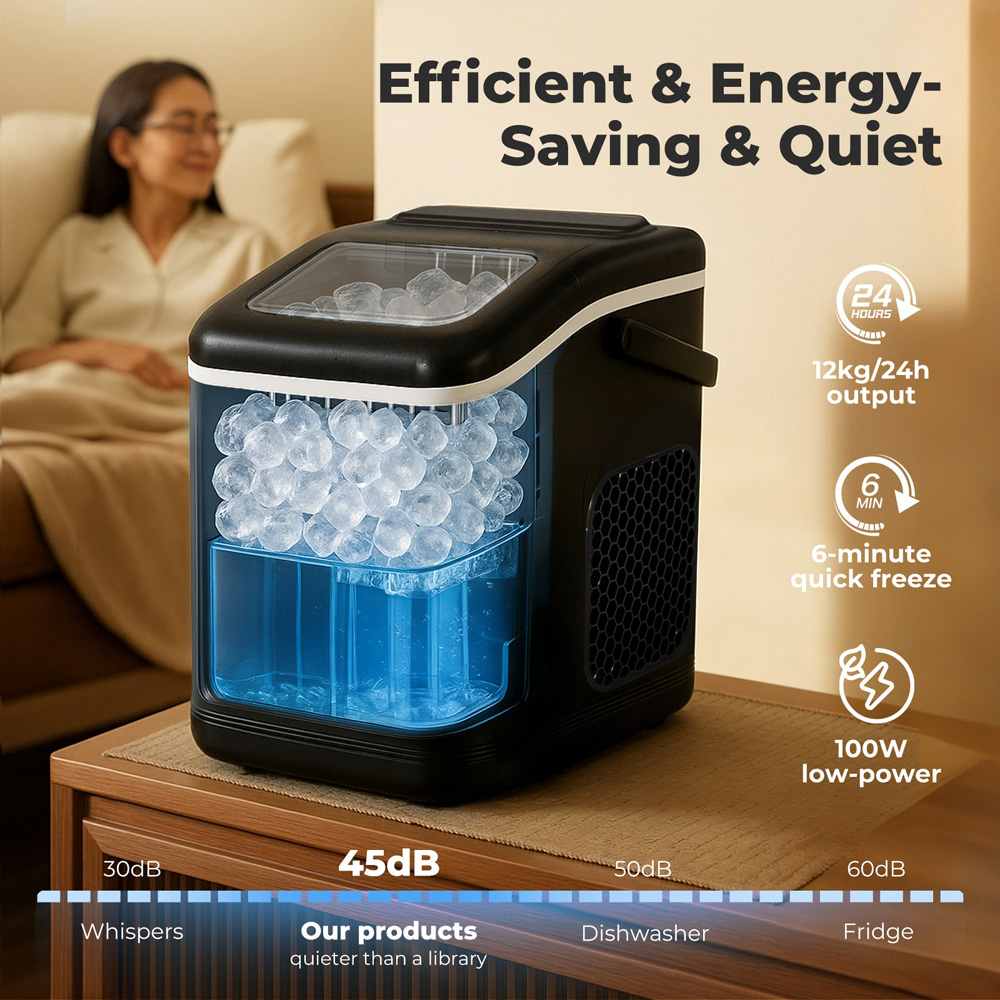 Spector ICE1006-12KG-BK-UK Countertop Ice Cube Maker Machine 100W Image 4