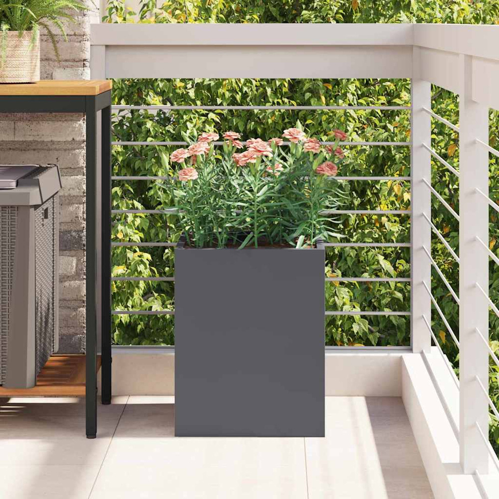 vidaXL Anthracite Cold Rolled Steel Garden Planter 40 x 32 x 32cm Image 2