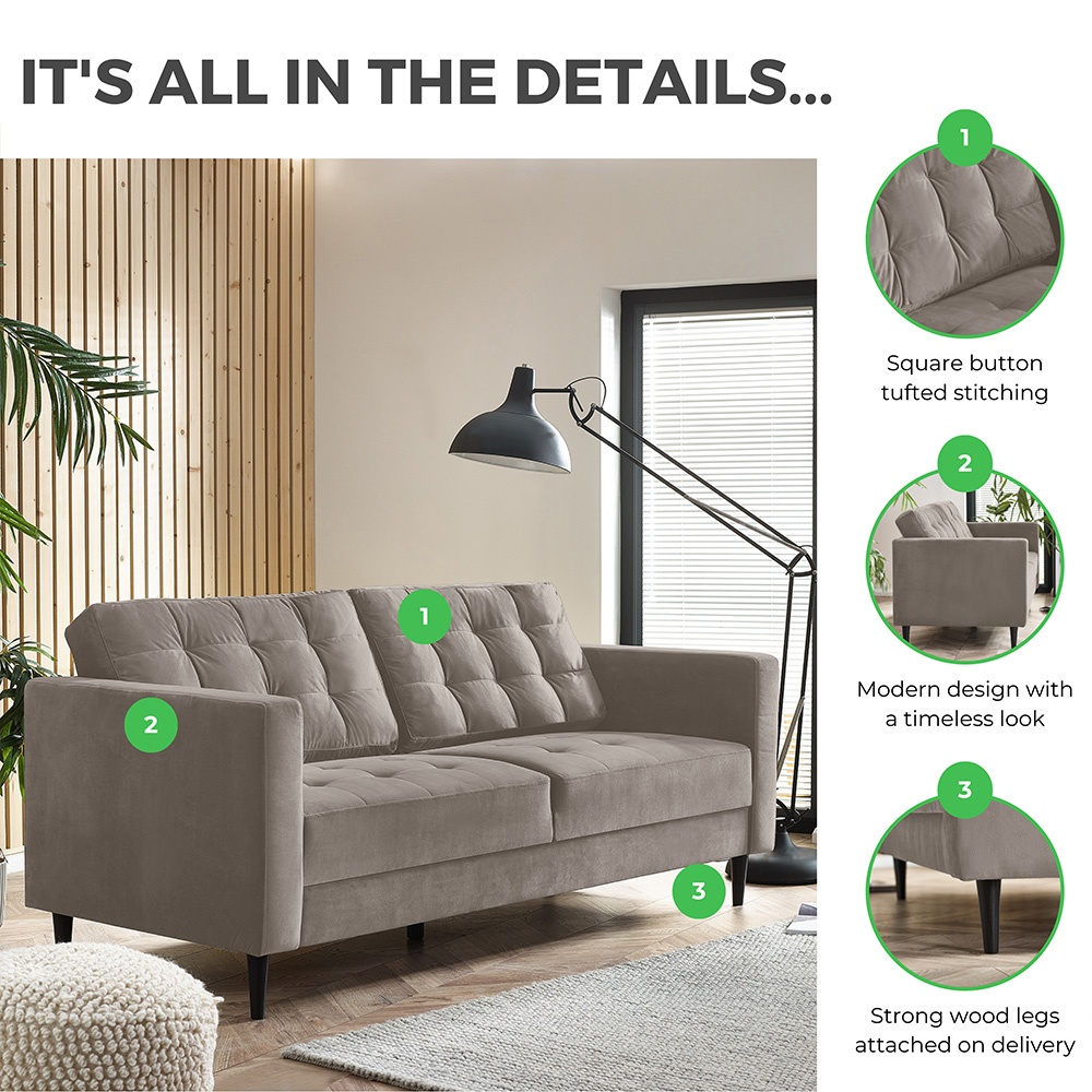 Furniturebox Josie 3 Seater Emerald Green Velvet Sofa Image 6