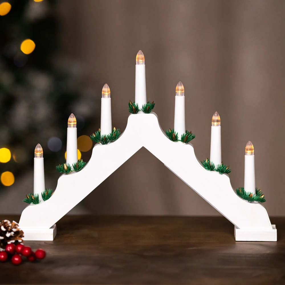 Marco Paul LED White Candle Bridge Image 1
