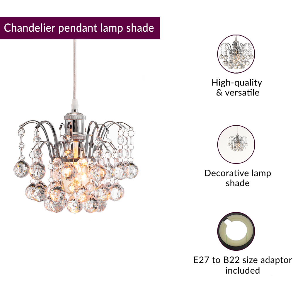 Innoteck Chrome Faceted Oriel Pendant Light Shade Image 4