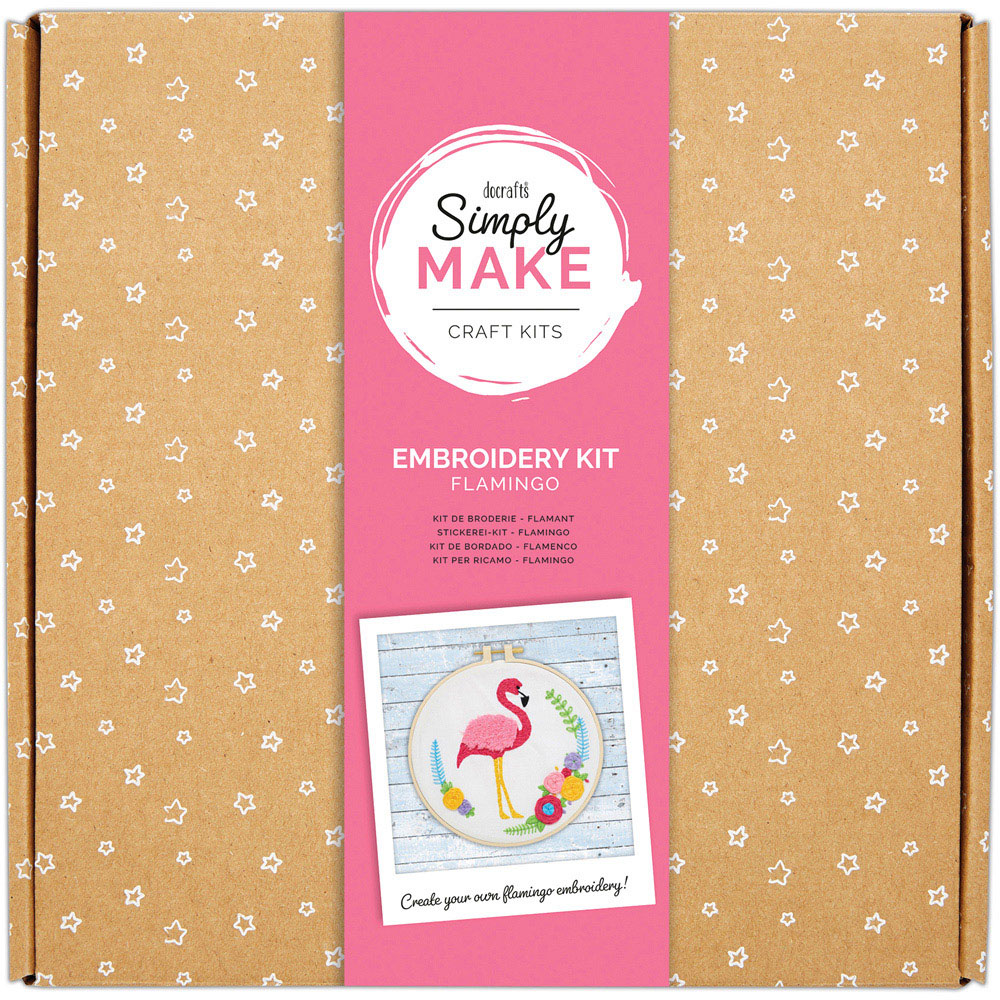 Simply Make Flamingo Embroidery Kit Image 1