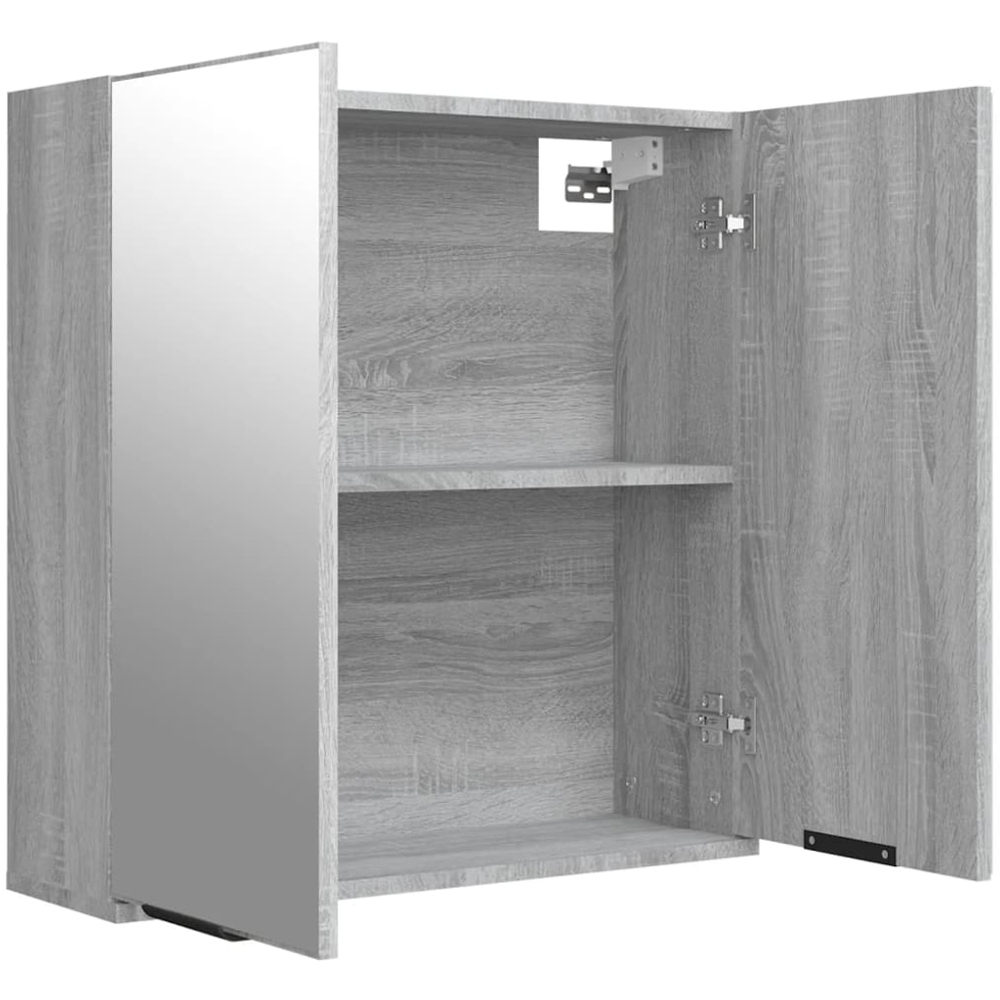 vidaXL 2 Door Grey Sonoma Mirrored Bathroom Cabinet Image 5