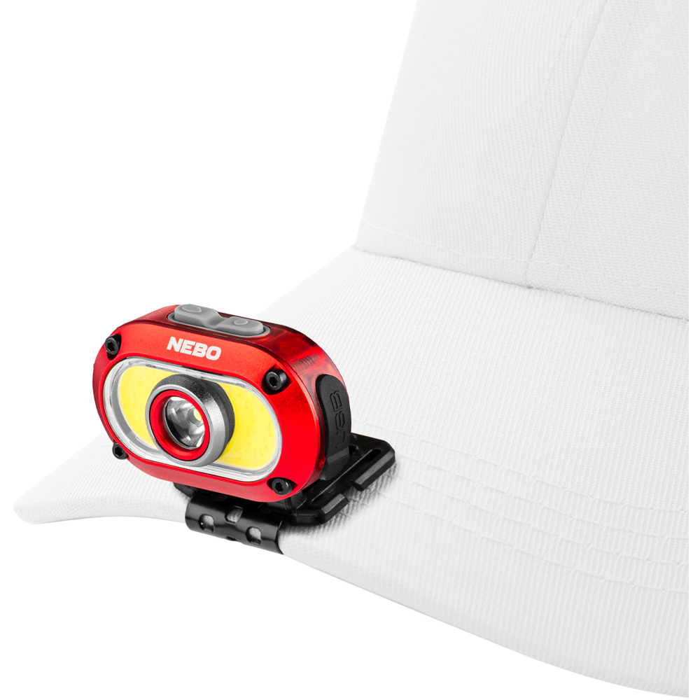 Nebo Mycro 550+ 2-in-1 550 Lumens Red Rechargeable Detachable Headlamp and Cap Light Image 2