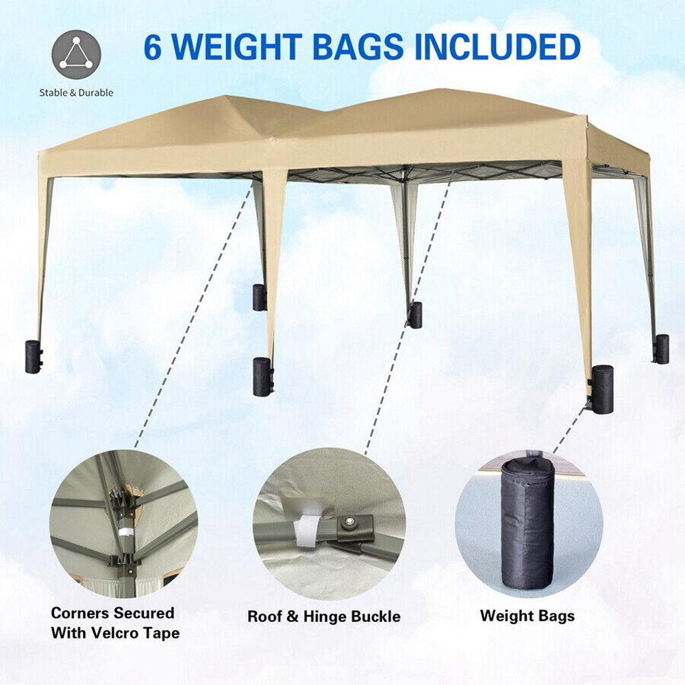 Beige 3 x 6m Pop Up Gazebo with Removable Sides Image 7