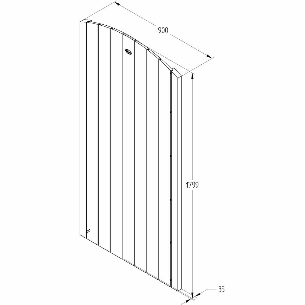 Forest Garden 6ft Heavy Duty Dome Top Tongue and Groove Gate Image 4