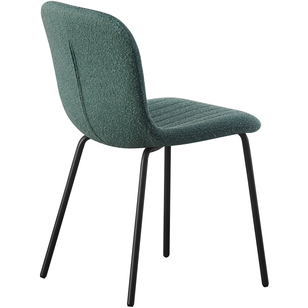 Bella Set of 6 Green Teddy Faux Fur Stitched Design Dining Chairs Image 4