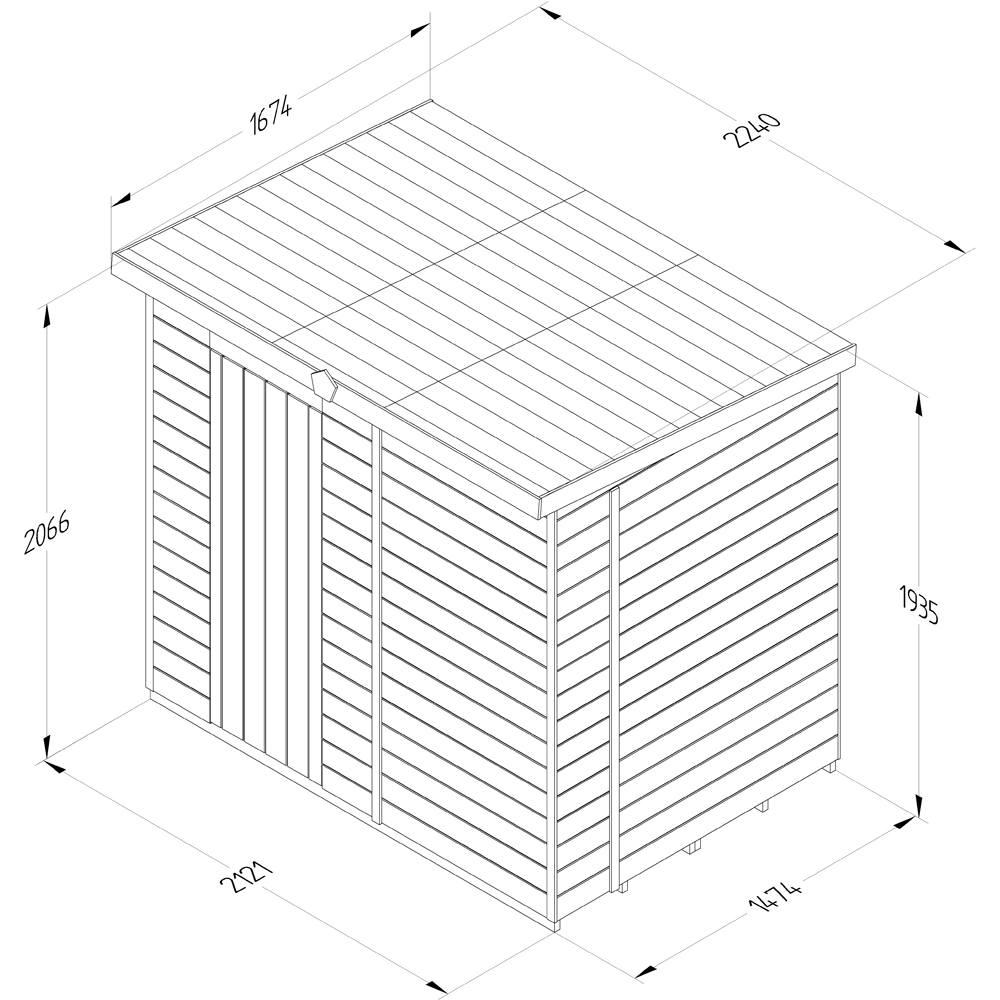 Forest Garden Timberdale 7 x 5ft Pent Shed Image 9