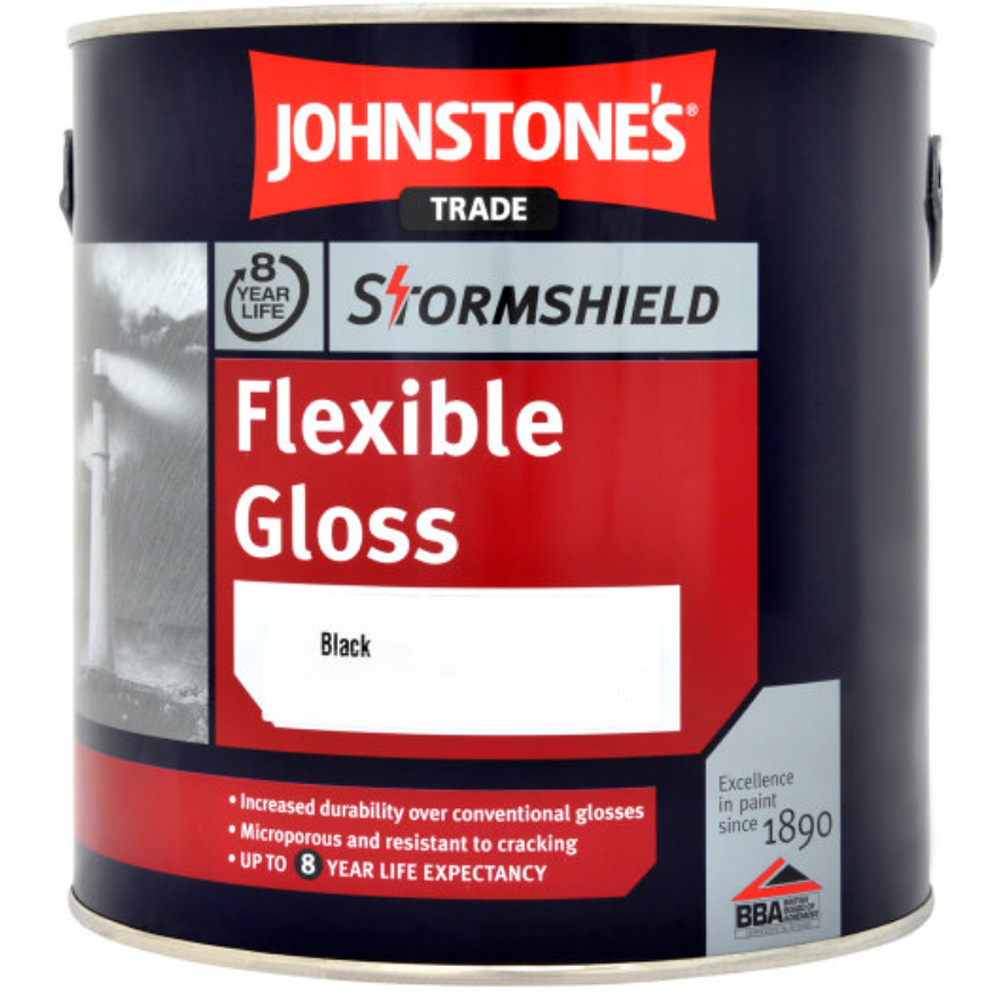 Johnstone's Trade Stormshield Black Gloss Paint 2.5L Image 2
