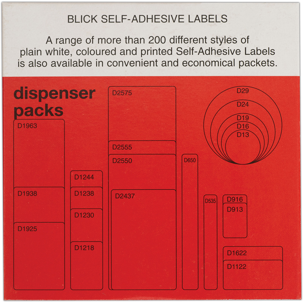 Blick White Rectangular Self Adhesive Label in Dispenser 11 x 22mm 1920 Pack Image 3